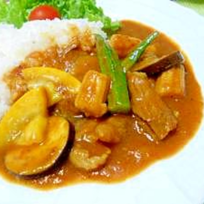 牛すじ肉の夏野菜カレー♪圧力鍋で〜♪